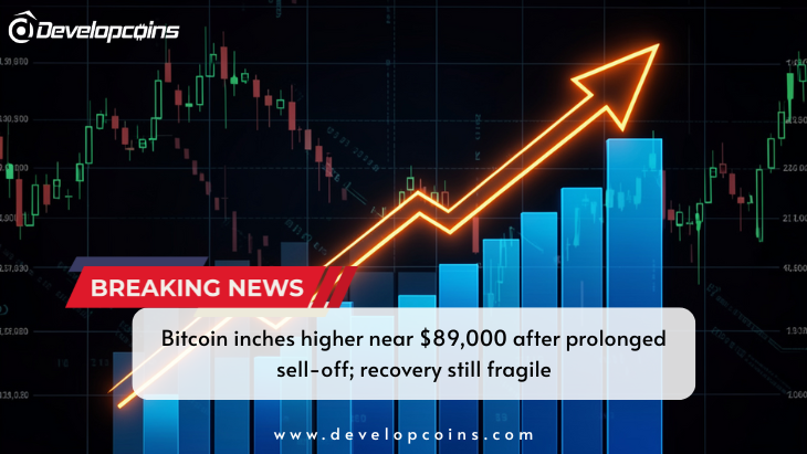 Bitcoin inches higher near $89,000 after prolonged sell-off; recovery still fragile