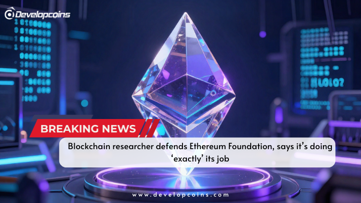 Blockchain researcher defends Ethereum Foundation, says it’s doing ‘exactly’ its job