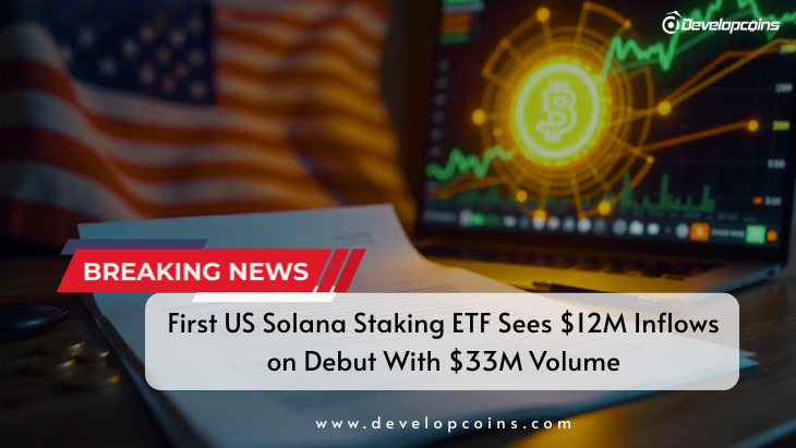 First US Solana Staking ETF Sees $12M Inflows on Debut With $33M Volume