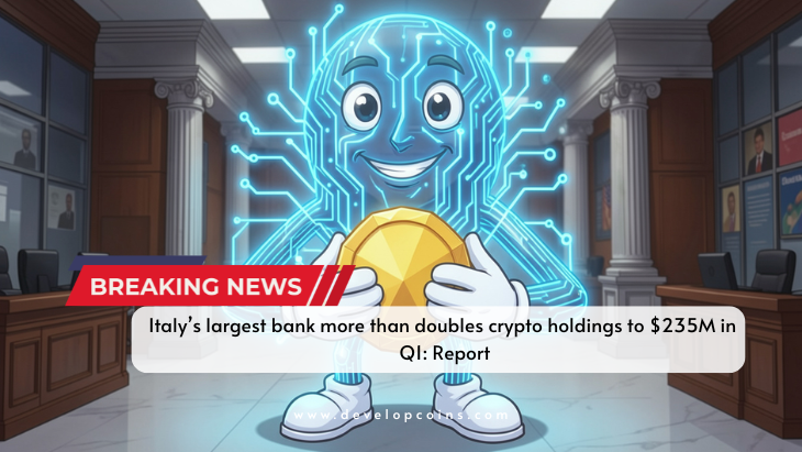 Italy’s largest bank more than doubles crypto holdings to $235M in Q1: Report