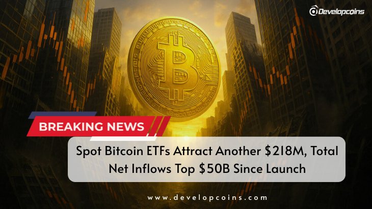 Spot Bitcoin ETFs Attract Another $218M, Total Net Inflows Top $50B Since Launch