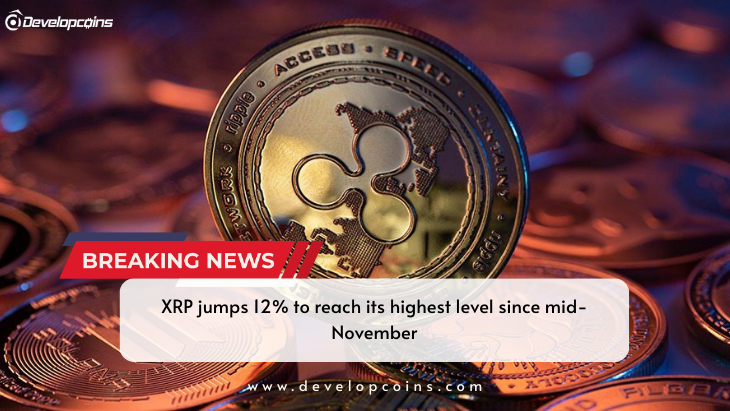 XRP jumps 12% to reach its highest level since mid-November